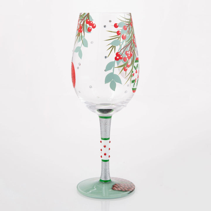 Warm Holiday Wishes Wine Glass