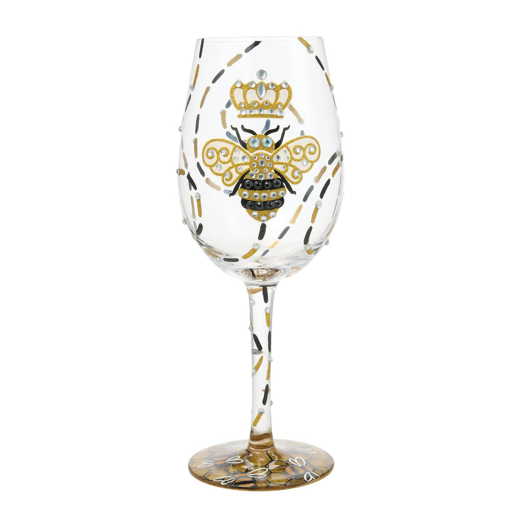Queen Bee Wine Glass