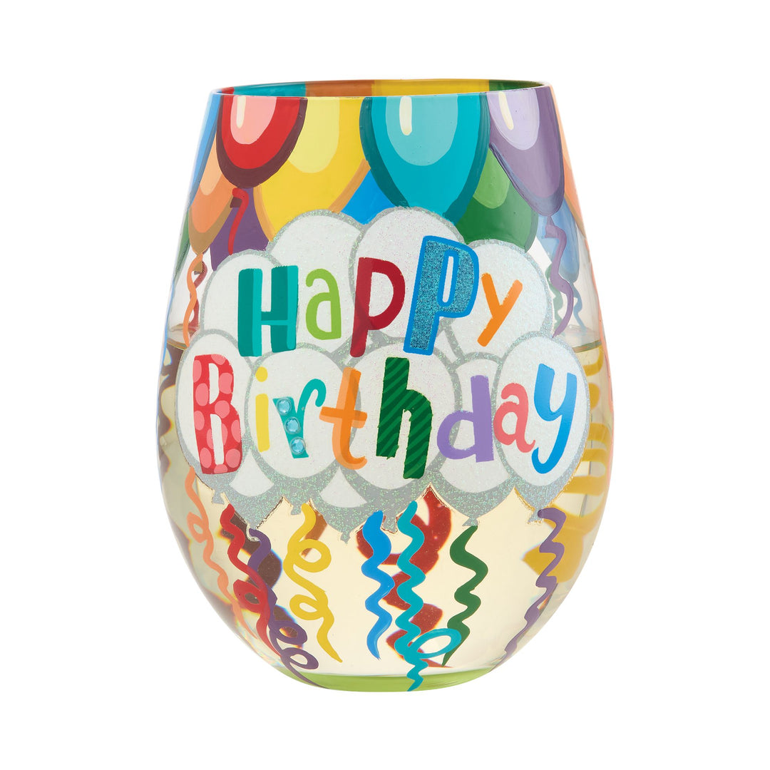 Birthday Streamers Stemless Glass
