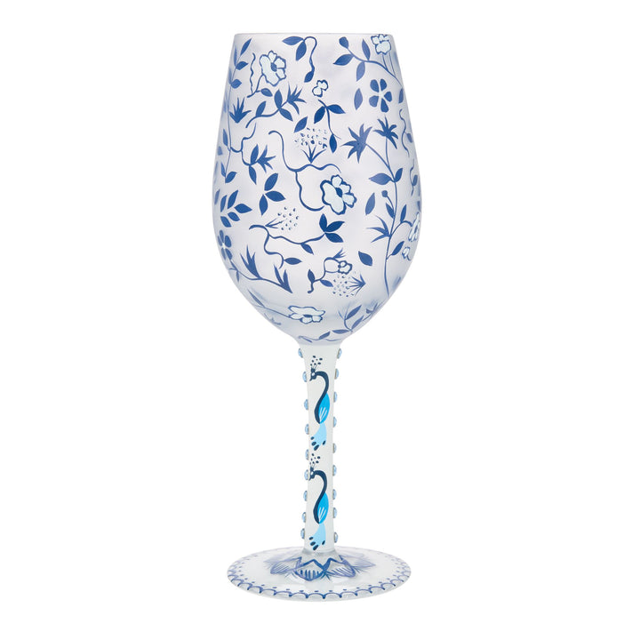 Blue Menagerie Wine Glass