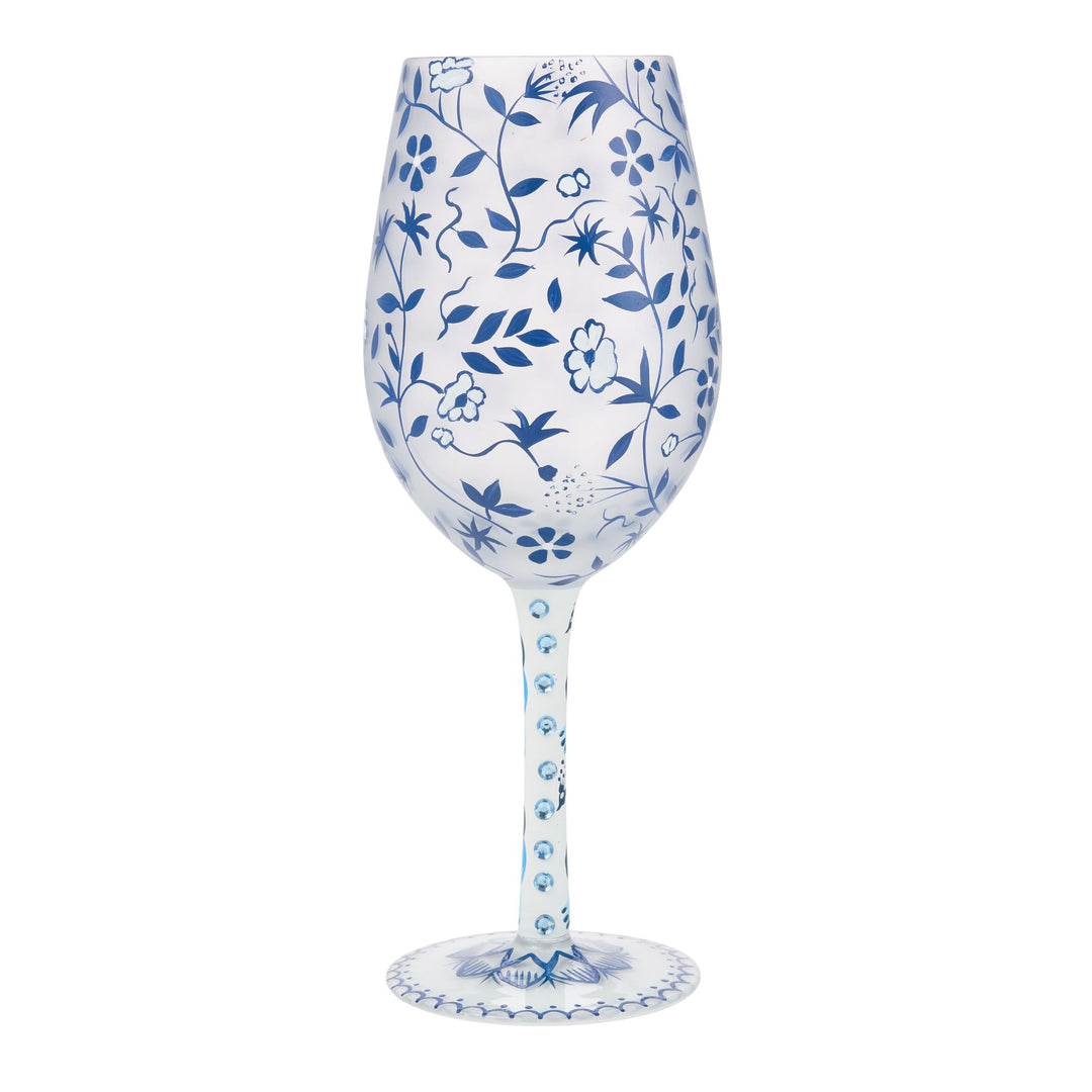 Blue Menagerie Wine Glass