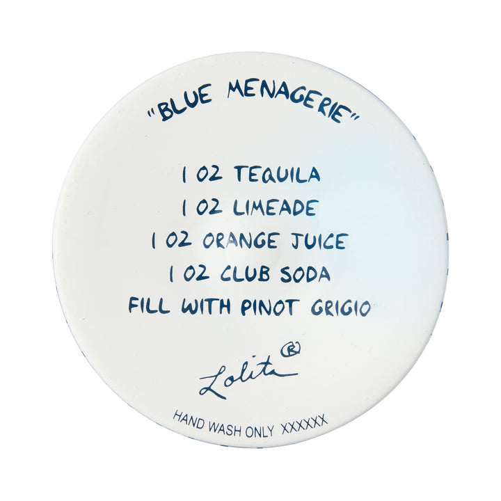 Blue Menagerie Wine Glass