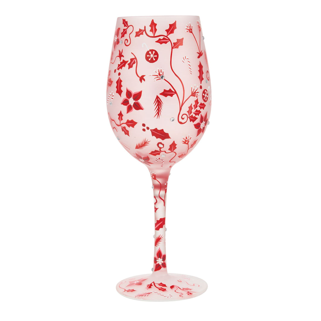 Ruby Holiday Chinoiserie Wine Glass