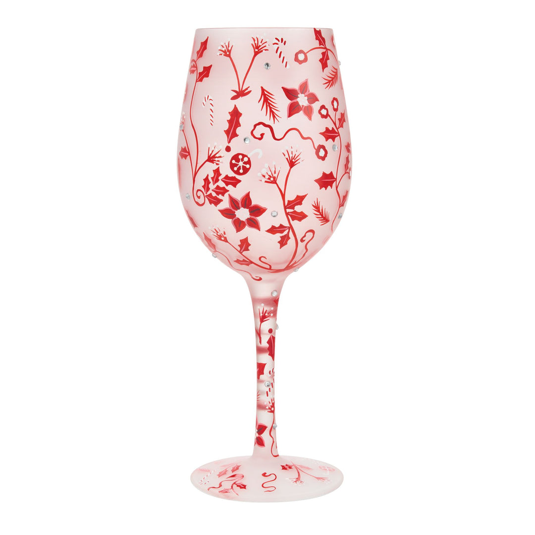 Ruby Holiday Chinoiserie Wine Glass