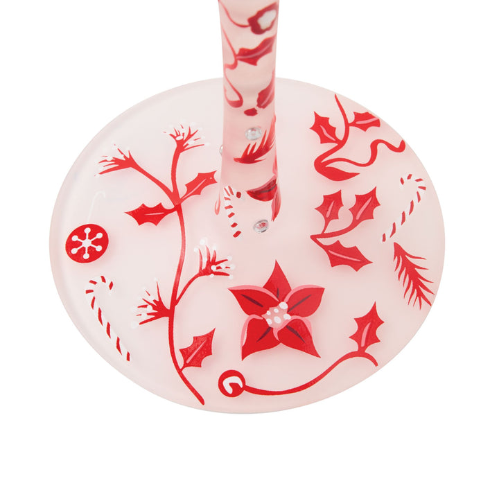 Ruby Holiday Chinoiserie Wine Glass
