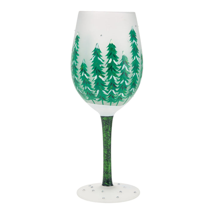 Emerald Holiday Wine Glass