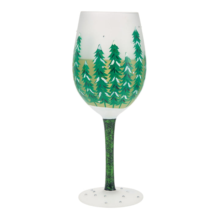 Emerald Holiday Wine Glass