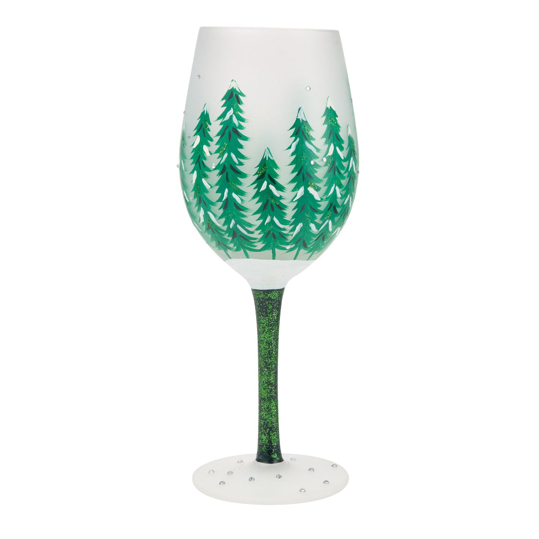 Emerald Holiday Wine Glass