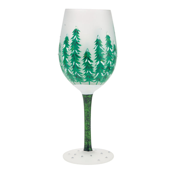 Emerald Holiday Wine Glass