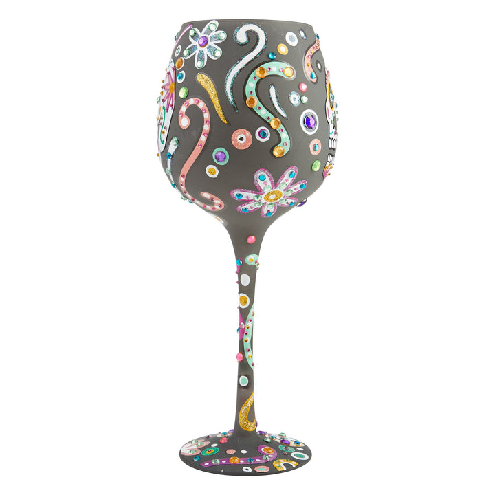 Superbling Sugar Skulls Wine Glass by Lolita