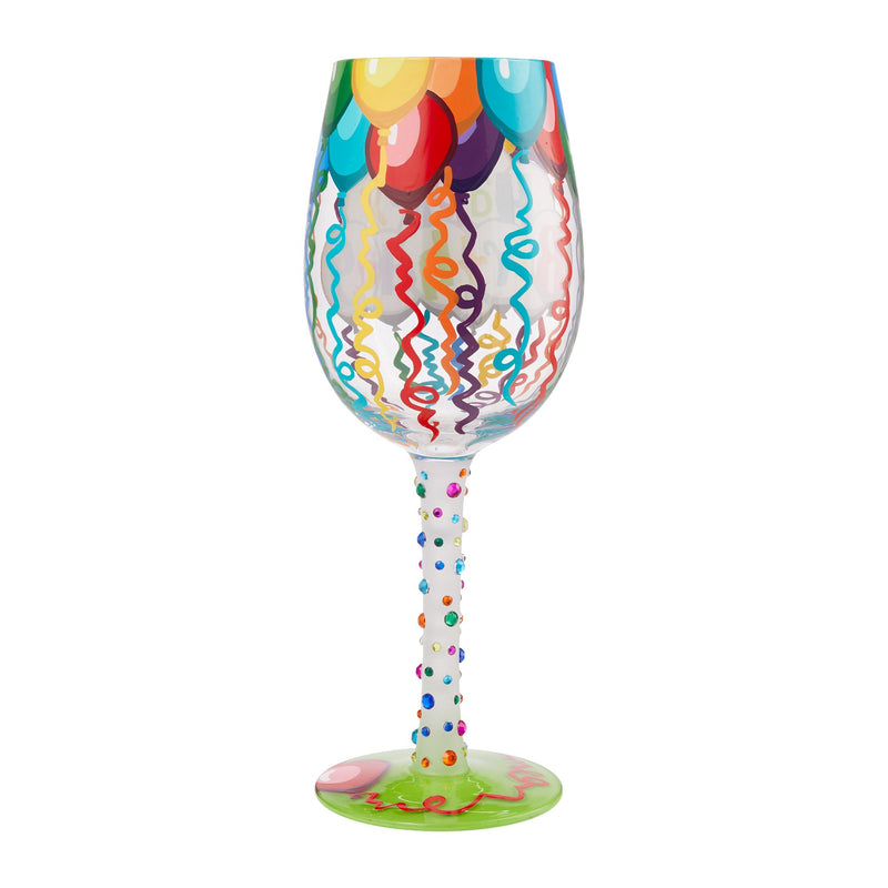 Birthday Streamers Wine Glass by Lolita