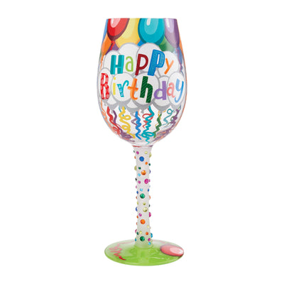 Birthday Streamers Wine Glass by Lolita