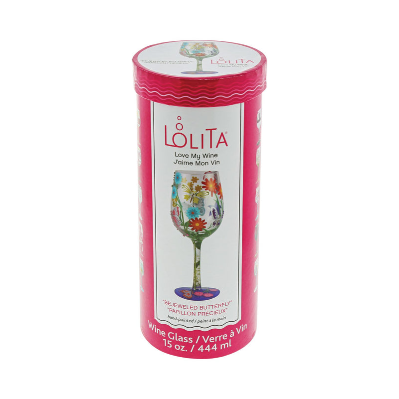 Bejeweled Butterfly Wine Glass by Lolita