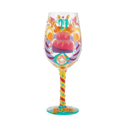 Happy 21st Birthday Wine Glass