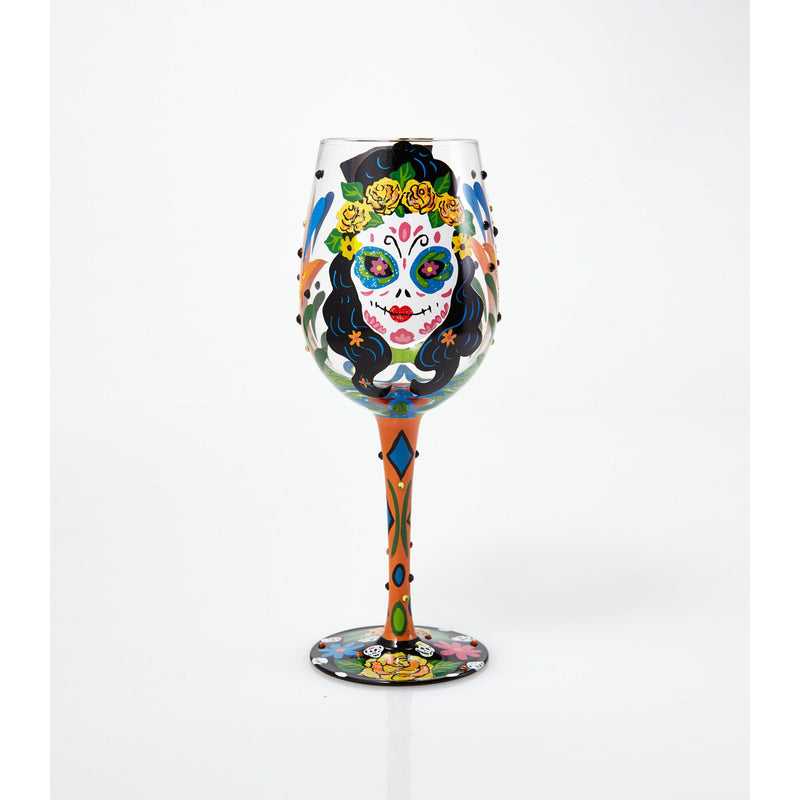 Sugar Skulls Wine Glass by Lolita